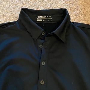 Men's Black Long Sleeve Nike Golf Polo